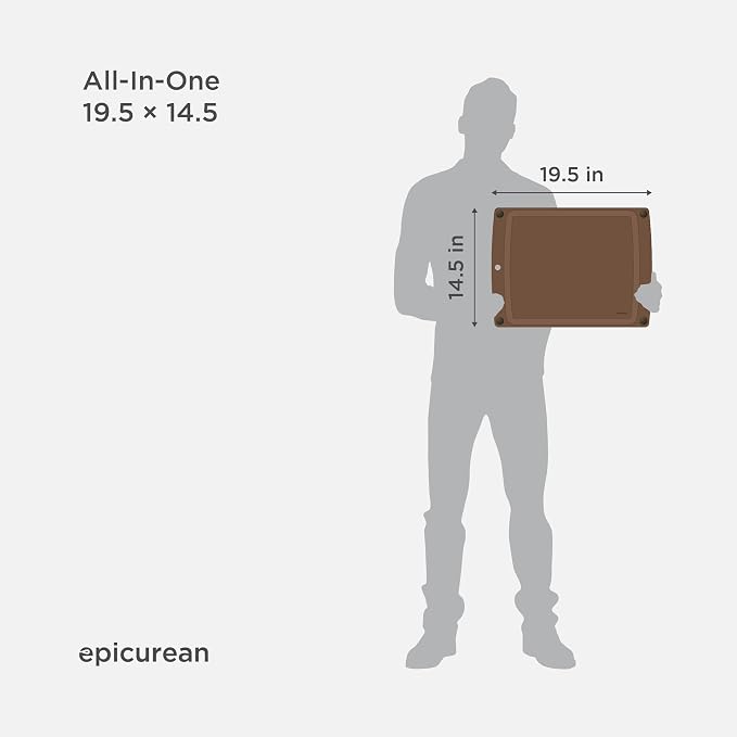 Epicurean All-In-One Cutting Board with Non-Slip Feet and Juice Groove - Non-toxic, Dishwasher Safe,Made in the USA, 19.5" x 14.5", Nutmeg