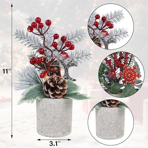 winemana 3 Pack Mini Christmas Trees Holiday Table Decorations for Office