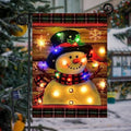 Lighted Christmas Snowman Garden Flag Outdoor Decor, 28x40 In