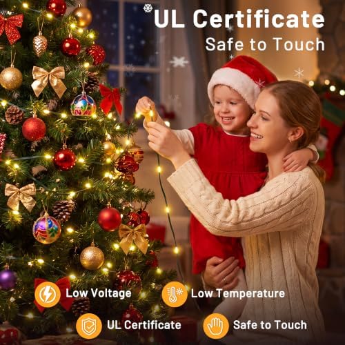 Ollny Christmas Lights 200LED 66FT Warm White