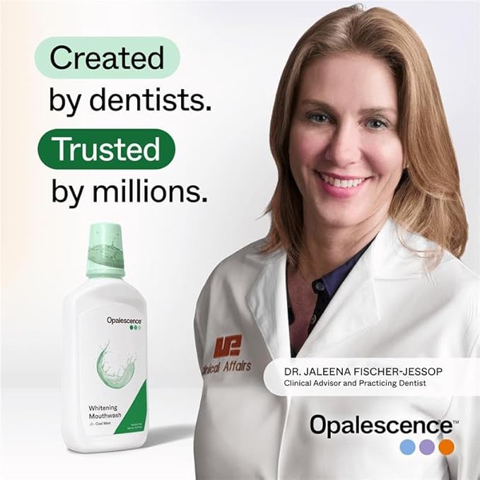 Opalescence Go Teeth Whitening Kit 15% Hydrogen Peroxide 7 Treatments with Sensitive Toothpaste 4.7 oz and 1 oz Travel Size Plus Alcohol Free Mouthwash and Toothbrush -5167-5447-6288T