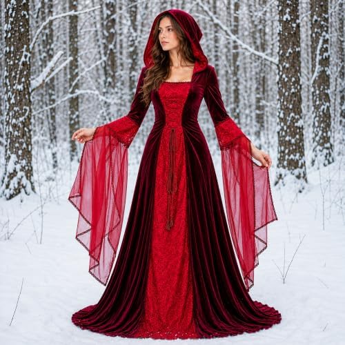 Women Deluxe Witch Dress Renaissance Vampire Halloween Costume