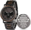 2win Engraved Wooden Watch for Boyfriend My MAN Fiancé Husband Customized Personalized Wood Watches for Men Birthday Anniversary Personalized Watch