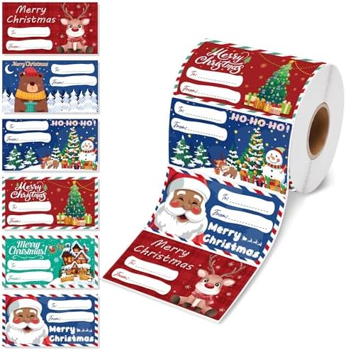 OHOME 500 PCS Christmas Gift Tags - Gift Tags for Christmas Presents - Christmas Gift for Women Men Kids - Christmas Wrapping Paper - Christmas Decorations,2.95 x 1.6 Inch
