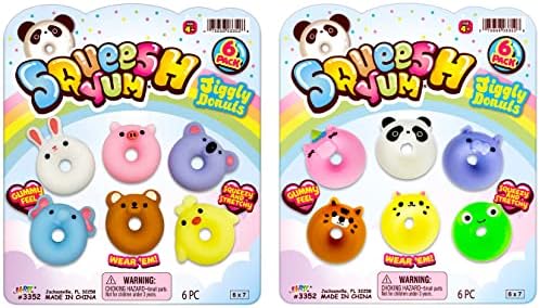 JA-RU Mini Mochi Squishy Animals (2 Pack) Cute Jiggly Donut 3352-2