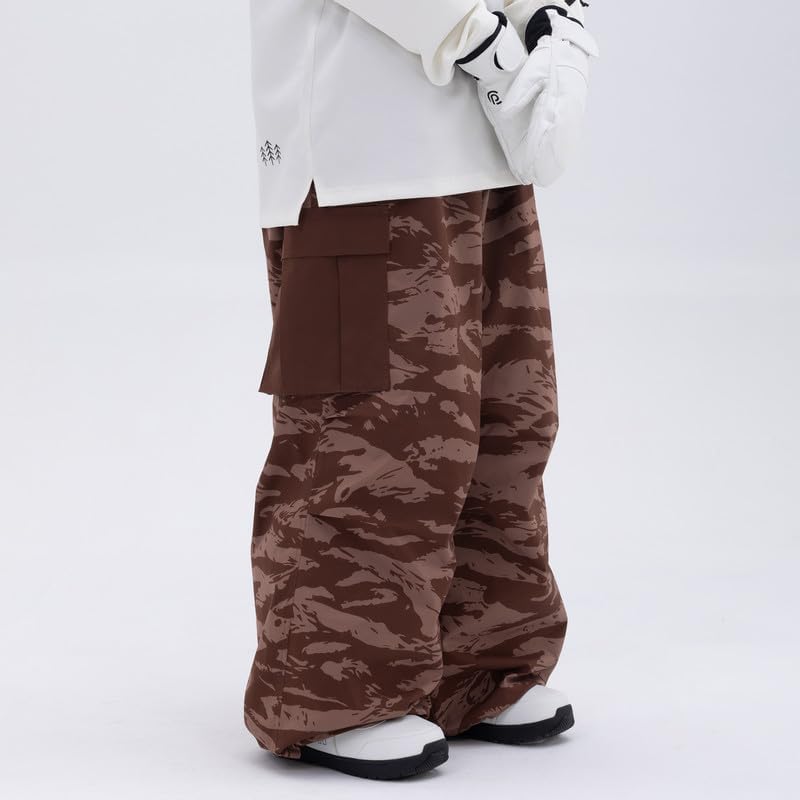 SNOWVERB Loose Fit Snowboard Leopard Ski Snow Baggy Pants for Men and Women
