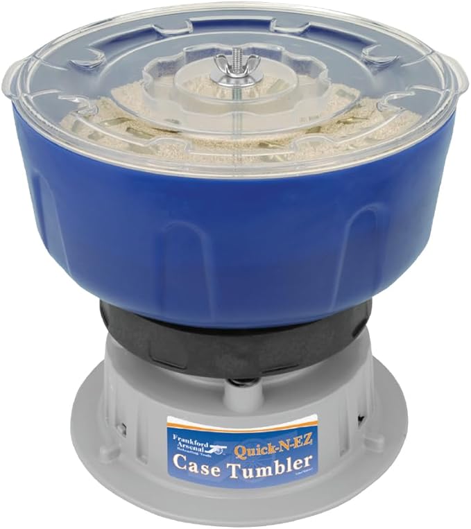 Frankford Arsenal Quick-N-EZ Vibratory Case Tumbler with Clear Viewing Lid and Durable Construction for Reloading, Cleaning and Dry Tumbling Brass Cases