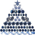 Sratte 94 Pcs Christmas Tree Ornaments Decoration Set, Navy Blue
