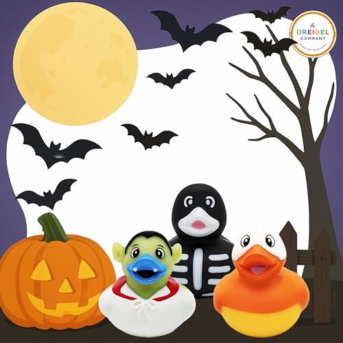 25-Pack Halloween Rubber Duck Toy Duckies for Kids, Fun Bath Birthday Gifts Baby Showers Summer Beach and Pool Activity, 2 Inces