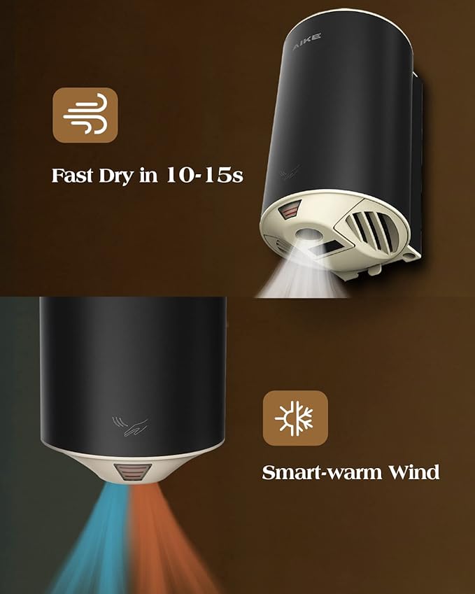 AIKE Air Focus Compact Hand Dryer UL Listed 120V 1350W Dark Beer Custom