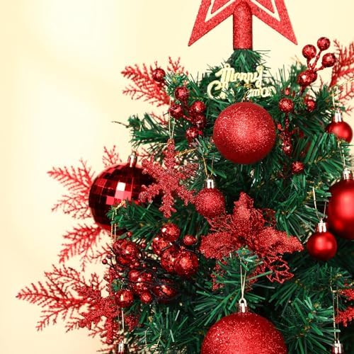 Sratte 94 Pcs Christmas Tree Ornaments Decoration Set, Red