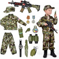 Kids Army Costume for Boys - 14 PCS Soldier Halloween Costume for Boys