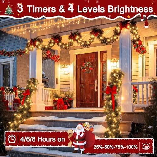 Christmas Lights Outdoor, Christmas Tree Lights Plug in, 8 Modes Twinkle String Light for Bedroom Wedding Party Ceiling Xmas Home Decorations 1200 LED(Warm White 394 FT)