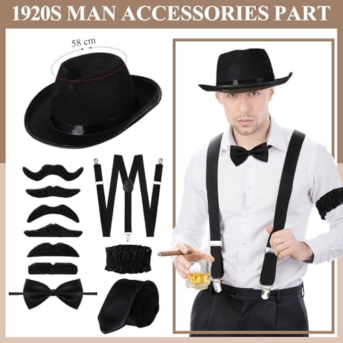 1920s Couples Costume Set Flapper Dress Hat