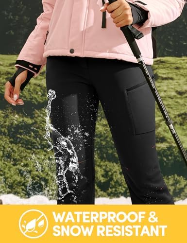 IUGA Snow Ski Pants Womens Waterproof Softshell Fleece Insulated Outdoor