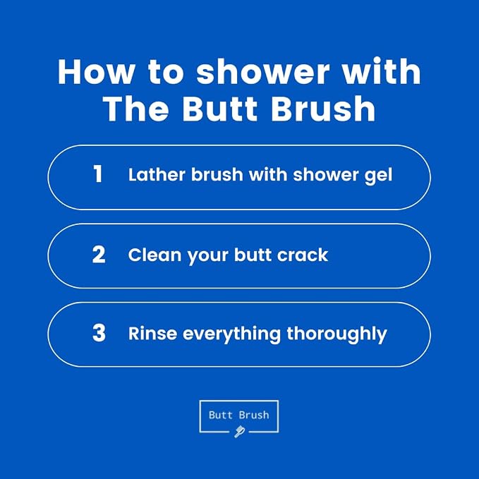 The Butt Brush - Dedicated Shower Brush - Easy Reach for All Body Types