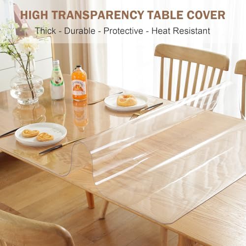 LovePads Clear Desk Mat 17 x 66 in, 2mm Thick Plastic Table Cover Protector