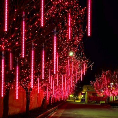 Aukora Halloween Lights Outdoor, UL Certified Red Meteor Shower Lights