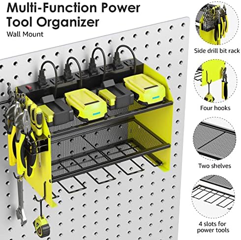 CCCEI Wall Mount Modular Tool Charging Organizer, Green, 2 Pack, 3 Tier.