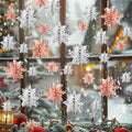 Snowflake Decorations, Paper Christmas Hanging Decor Indoor, 24-Pc