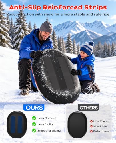 Snow Sled for Toddlers 1-3, Inflatable Snow Tube with Tow Strap