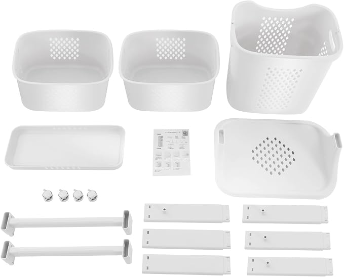Laundry Basket 3 Tier Rolling Laundry Basket Organizer with Wheels | Laundry Hamper Sorter Portable Storage Baskets Stackable Laundry Baskets System for Small Spaces Closet Bathroom Bedroom