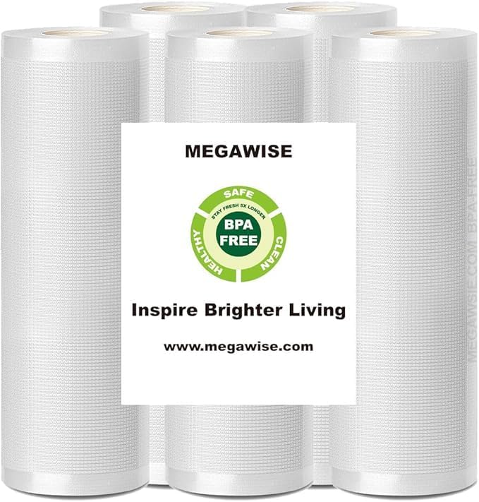 MEGAWISE Vacuum Sealer Bags (11''x 14''-100pcs) for Food Freshness Preservation, BPA Free Vacuum Storage Bags for Food or Sous Vide, Seal a Meal,Double-Sided Texture, Double Lock Freshness (100 count)