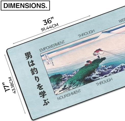 MPCO. Koshu Kajikazawa by Hokusai Gaming Desk Pad, 36" x 17" Desk Mat
