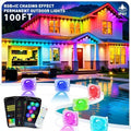 LITSOUL 100FT Permanent Outdoor Lights for House RGB+IC, Chasing Effect Smart RGB+IC Eave LED Lighting with 16 Million Colors, Waterproof Outdoor Strip Lights for Christmas Halloween Holiday Daily