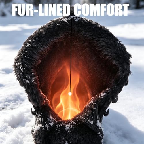 SHULOOK Men's Waterproof Winter Snow Boots Comfort Hiking Outdoor Boots