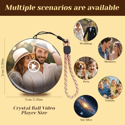 Dream Sphere Orb Light, Memory Orb Crystal Ball Christmas Video Player 3D