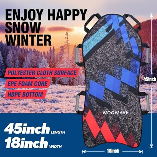 WOOWAVE 45"×18" Foldable Snow Sled, Black