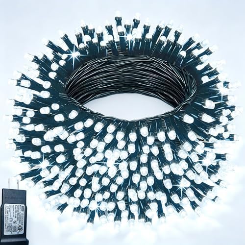 Pooqla 200 LED Cool White Christmas Lights Outdoor String Lights, 66 ft