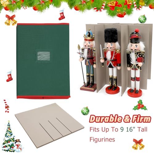 Christmas Nutcracker and Figurine Storage Box, Keeps 9 16" Tall Nutcrackers