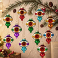12 Pcs Vintage Glass Christmas Ornament Reflector Decor, Plain