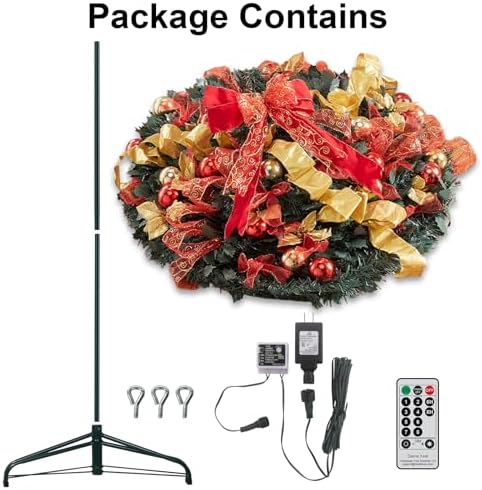 6.5FT Pop Up Christmas Tree with Lights and Decorations & Remote & Timer, Prelit Fully Decorated Pull Up Artificial Christmas Tree with Xmas Ball Ornaments Bows Ribbons for Xmas Party Decor