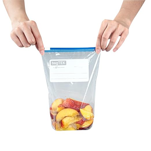 Restaurantware-Bag Tek 1 Quart Freezer Slider Bags, 1000 Disposable Zipper Pouch Bags - Slide Zipper, Expandable Bottom, Clear Plastic Freezer Bag, With Write-On-Label, For Food Storage