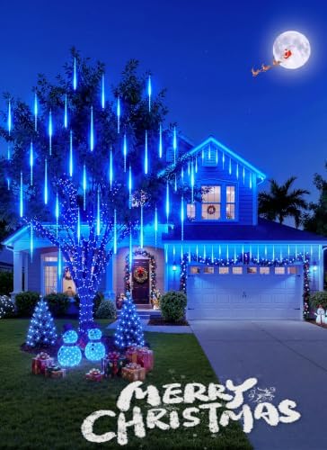 Meteor Shower Lights Outdoor, 16Inch 20 Tube 720 LED Icicle Christmas Light