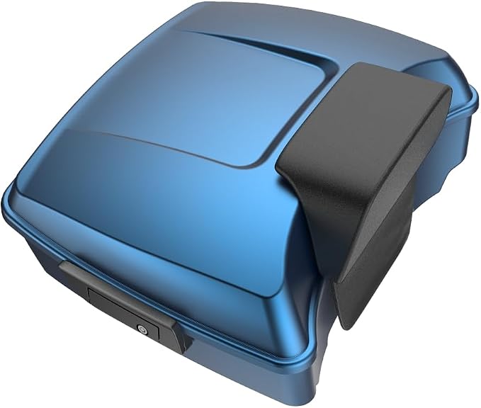 Advanblack Road Glide Tour Trunk Pack Legend Blue Denim Chopped Tour Trunk Pack Backrest Pad for '97-'25 Harley Touring Road King Street Glide Electra Glide CVO models