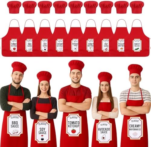 Reallnaive 9 Sets Halloween Condiment Group Costume Adult