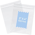 1000 Count - 3 x 4 Inch Small Plastic Bags, Clear Reclosable Zip Bags with Resealable Zip Top Lock for Beads, Jewelry, Crafts, Office Supplies Storage