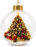 Glowing Christmas Ornaments - Mini Gold Light-Up Christmas Ball Ornaments - Christmas Tree Ornament with Warm LED Light for Tree Mantel, Holiday Scene Decoration & Gift