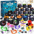Shemira 480 PCS Halloween Party Favors Bulk for Kids, 60 Pack Prefilled Witch Cauldrons with Halloween Toys, Halloween Goodie Bag Fillers, Halloween Party Supplies, Halloween Miniatures Novelty Toys