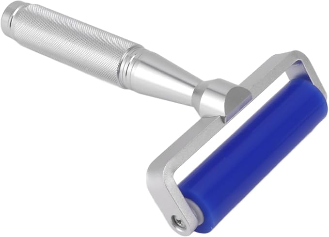 Dust Remover Roller, Silicone Manual Sticky Roller 28mm Low Viscosity 310D Washable Metal Handle for PCB LCD Screen Film Cleaning Workshop Kitchen Hair Lint Dust (8 Inch)