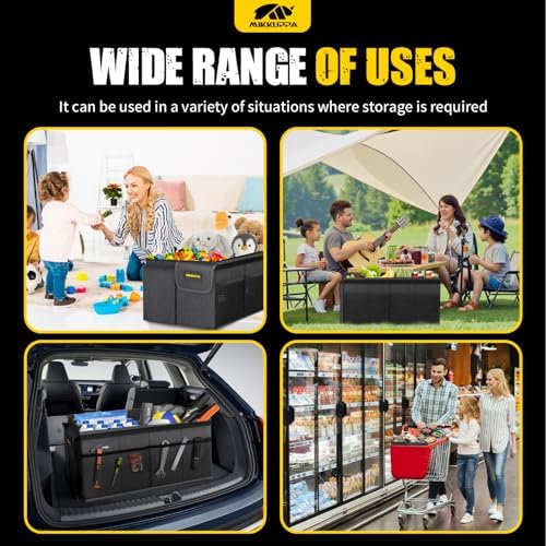 MIKKUPPA Car Trunk Organizer - 50L Collapsible SUV Trunk Organizer, Black
