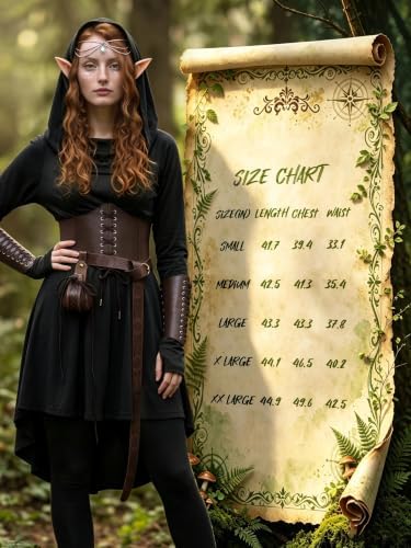10 Pcs Women Renaissance Halloween Fairy Costume Medieval Hooded Elf Dress