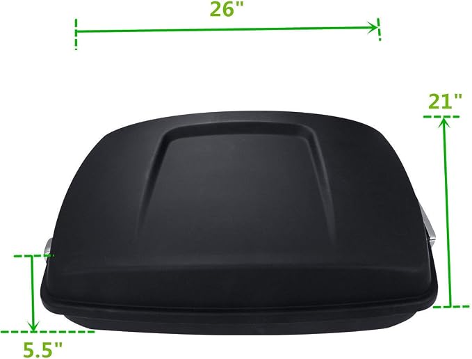 TCMT Matt Black 5.5" Razor Motorcycle Trunk Box Fits For Harley 2014-2025 Touring CVO Road King Road Glide Street Glide Electra Glide Pack