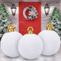 Jetec 3 Pcs 32 Inch Giant White Velvet Christmas Inflatable Balls
