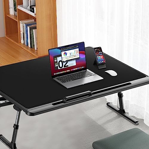 Cacoy 40"x24" Leather Desk Pad Blotter, Non-Slip Waterproof Desk Mat, Black
