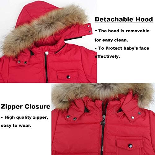 JiAmy Kids 2-Piece Snowsuit Puffer Jacket and Snow Pants